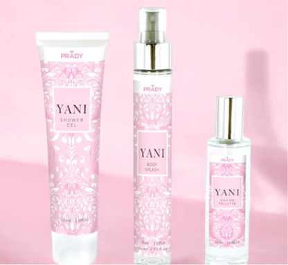 Coffret 3 Pièces “YANI” – Gel douche, Parfum, Brume Corporelle – Prady