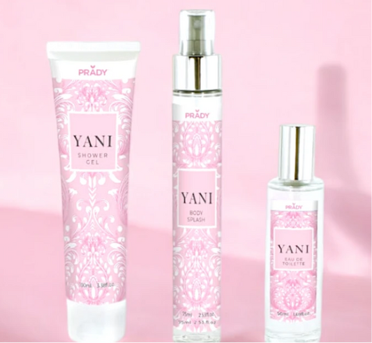 Coffret 3 Pièces “YANI” – Gel douche, Parfum, Brume Corporelle – Prady